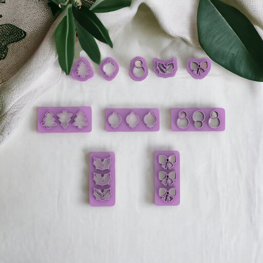 Set de Noël Cutter pour réaliser des boucles d'oreilles en pâte polymère