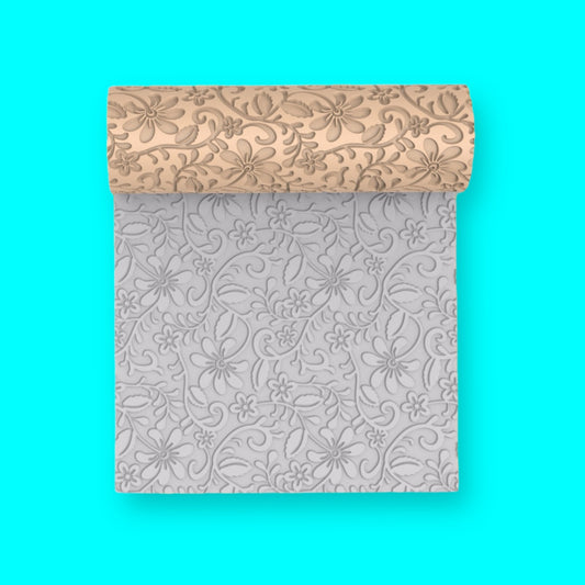 Rouleau h texture florale pour pâte polymère #20