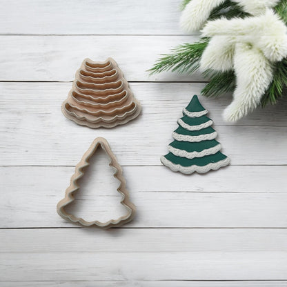 Arbol de Navidad nevado cortador para arcilla polimérica