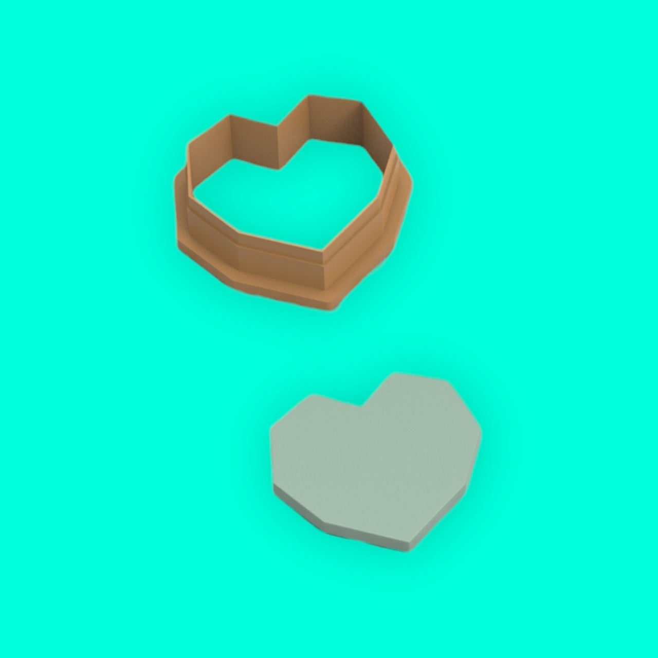 Simple heart polymer clay cutter