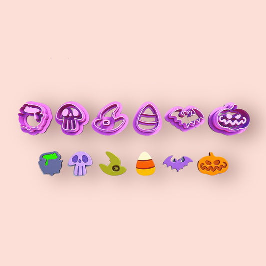 Set de découpe Halloween pour réaliser des boucles d'oreilles en pâte polymère