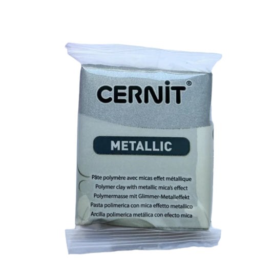 Arcilla Cernit Metallic Plata arcilla polimerica 2oz (56g)