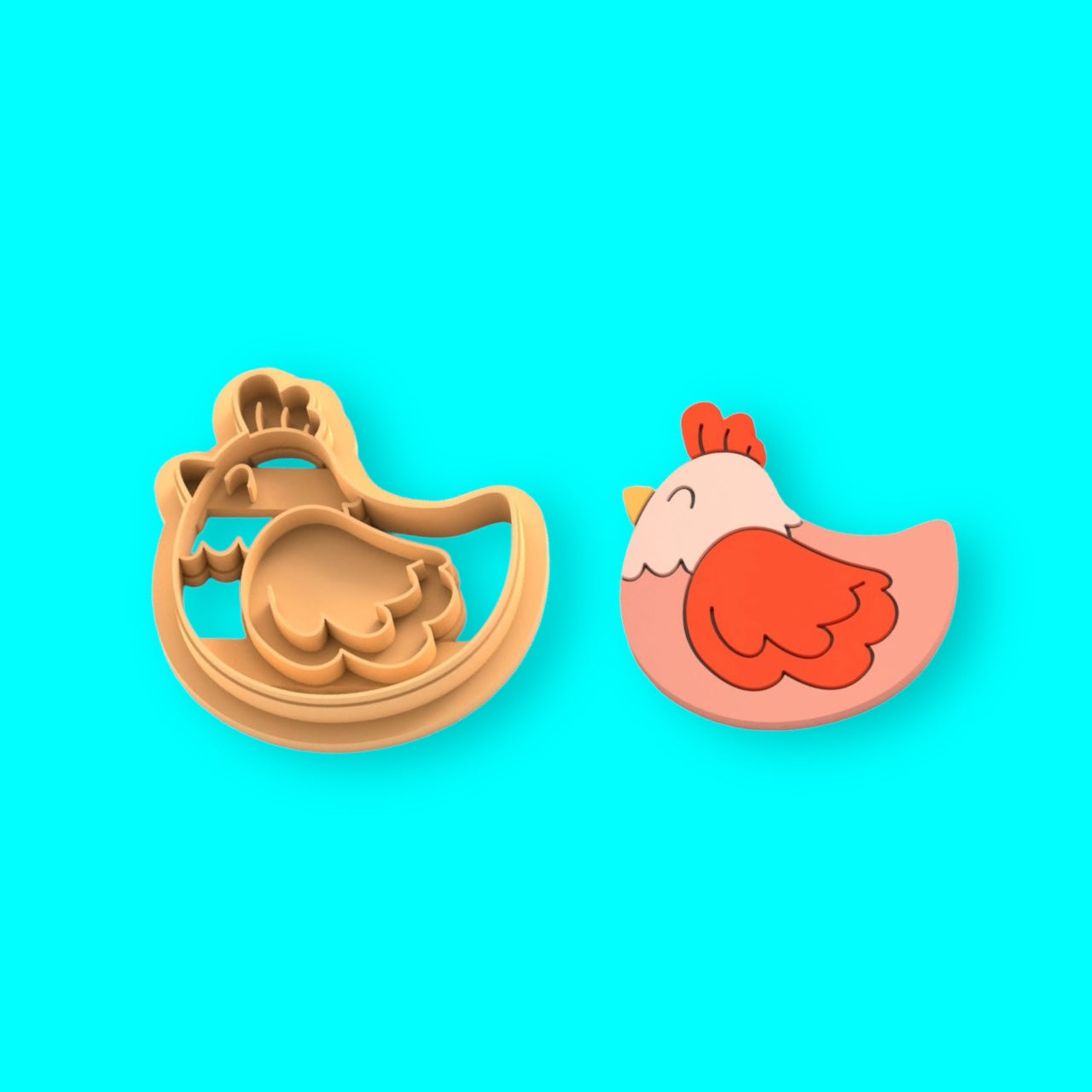 Polymer clay cutter chicken