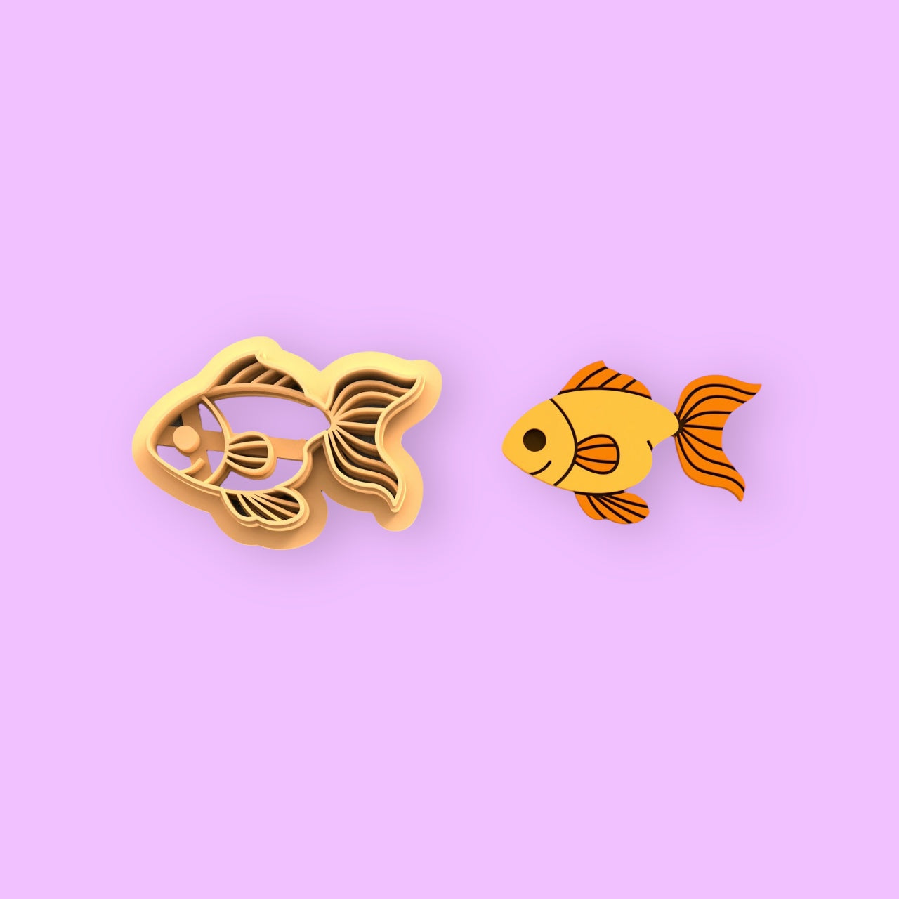 Polymer clay cutter gold fish