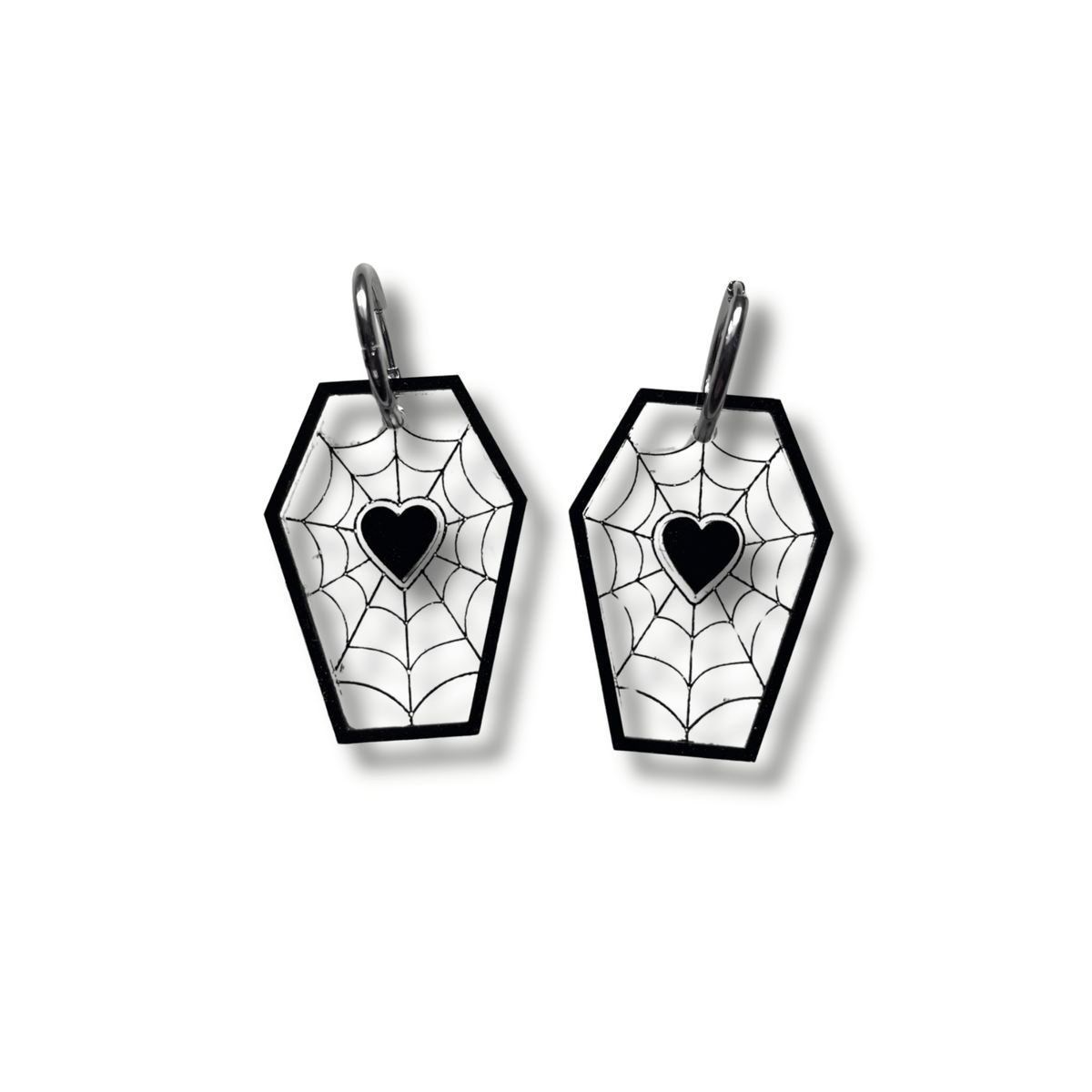 Pendientes Ataud Halloween de Metacrilato - Acero Inoxidable | Minipekas