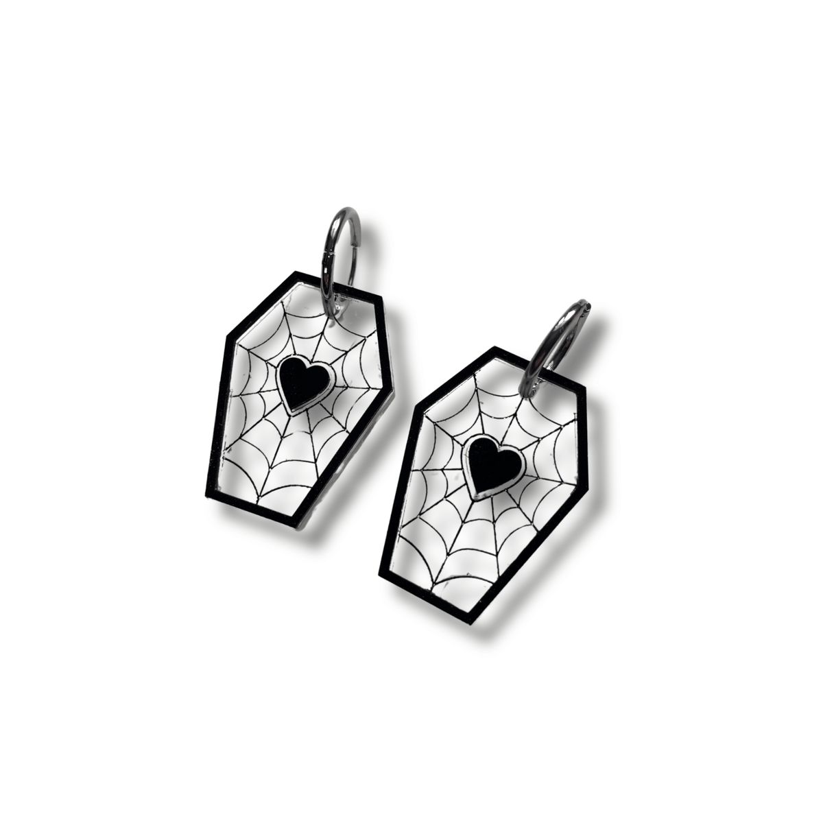Pendientes Ataud Halloween de Metacrilato - Acero Inoxidable | Minipekas