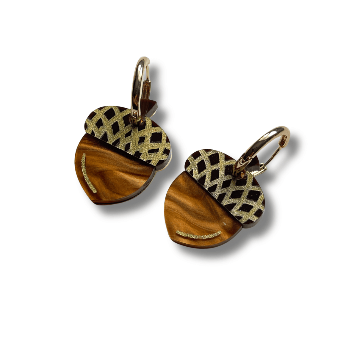 Pendientes Bellota de Metacrilato - Acero Inoxidable | Minipekas