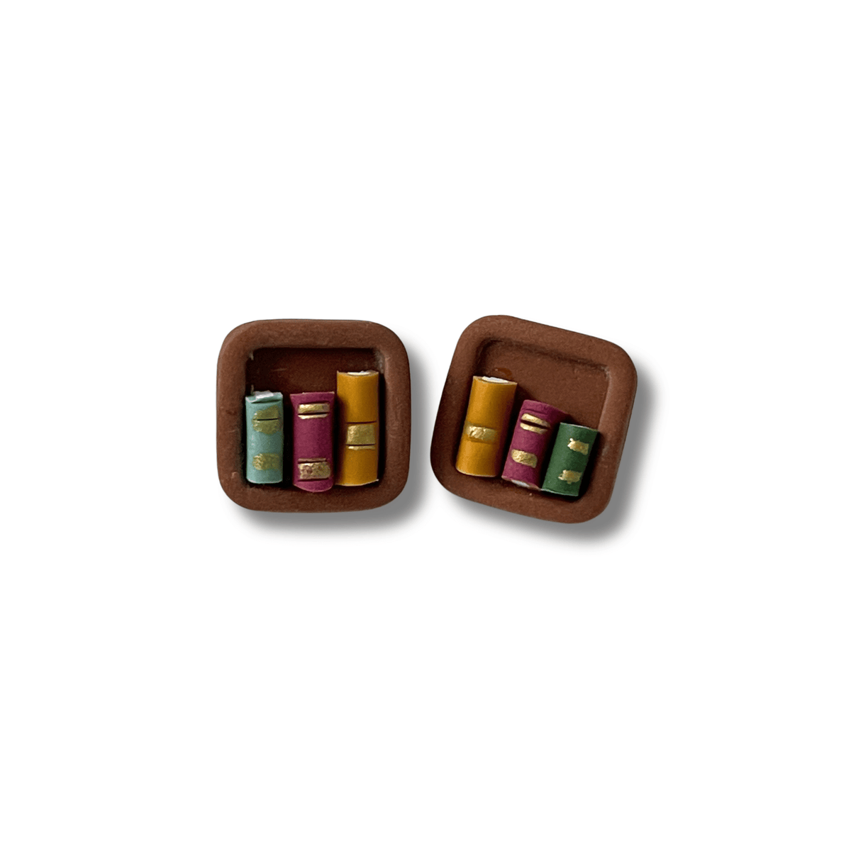 Pendiente Boton Libreria Cuadrado| Minipekas