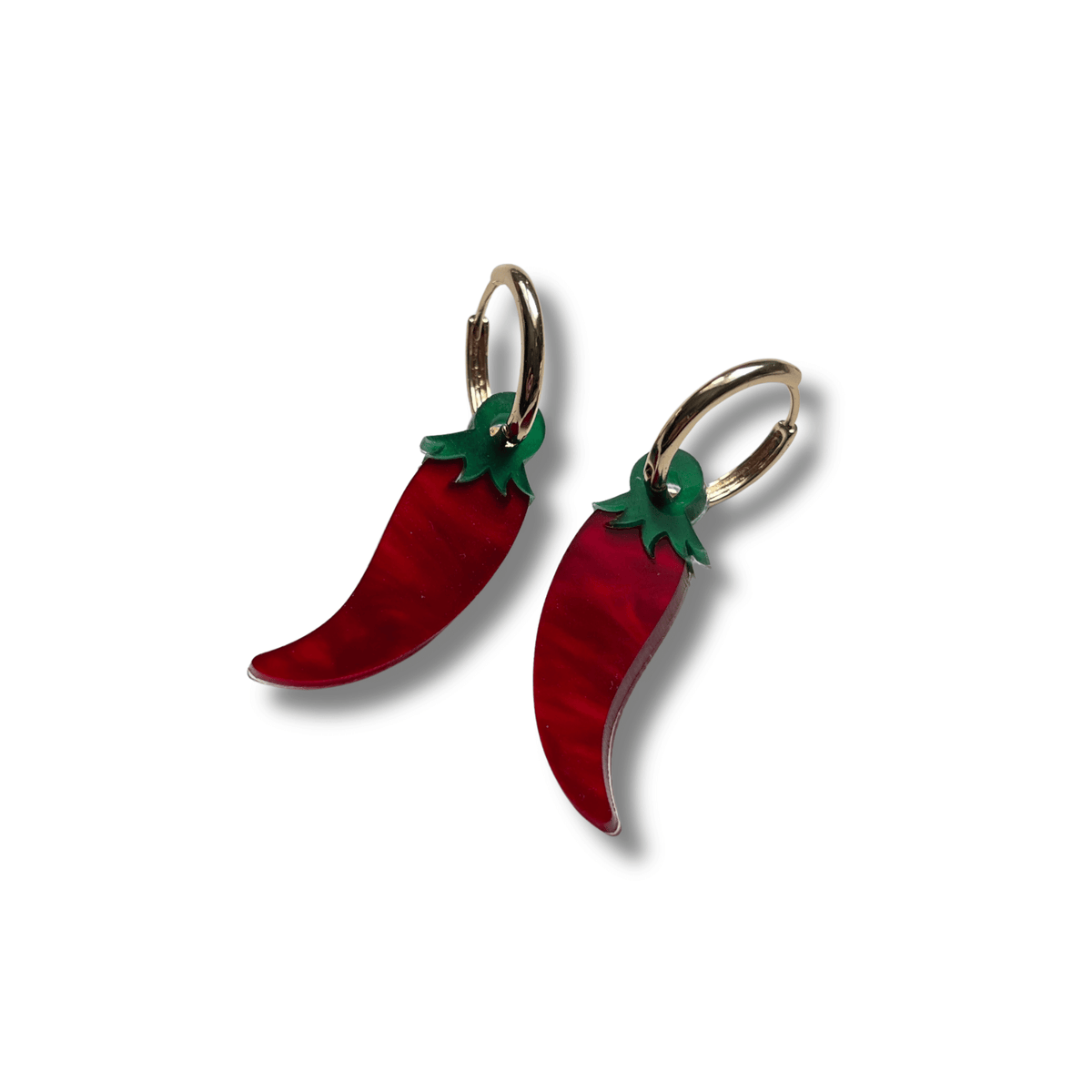 Pendientes Guindilla de Metacrilato - Acero Inoxidable | Minipekas