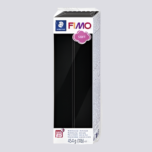 Pâte polymère noire Fimo douce 454g - 1 livre